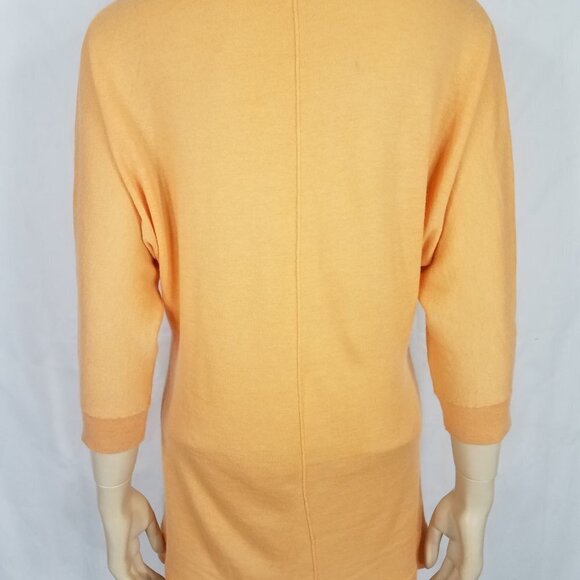 Nordstrom light orange 100% Cashmere lightweight pullover sweater ladies Small - Picture 4 of 6